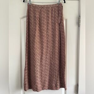 Vintage Commotion Cottage Core Floral Print Maxi Wrap Skirt - S